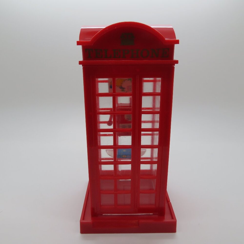 Red British Telephone Booth Coin Bank London Souvenir Novelty Plastic Décor